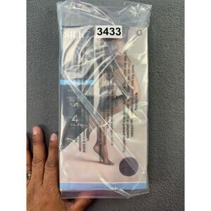 NIB Silk Impressions Sheer High‎ Waisted 4 pair small 20 Denier Black pantyhose